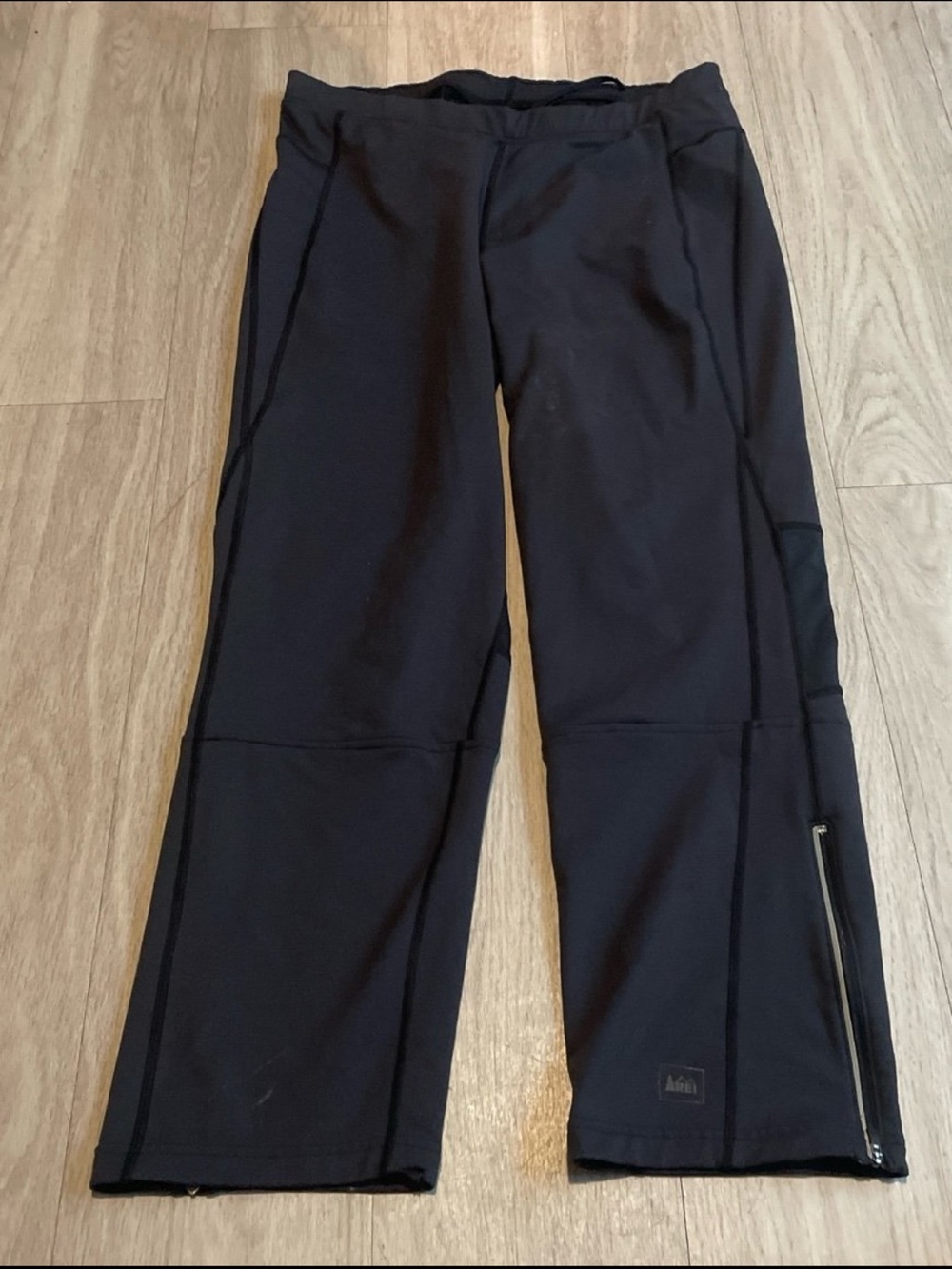 REI Black Boot-Cut Athletic Pants with Side Zipper